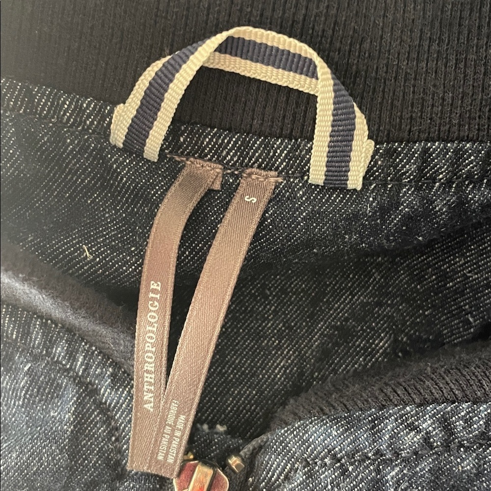 Anthropologie Bubble Denim Bomber Jacket - Picture 7 of 7
